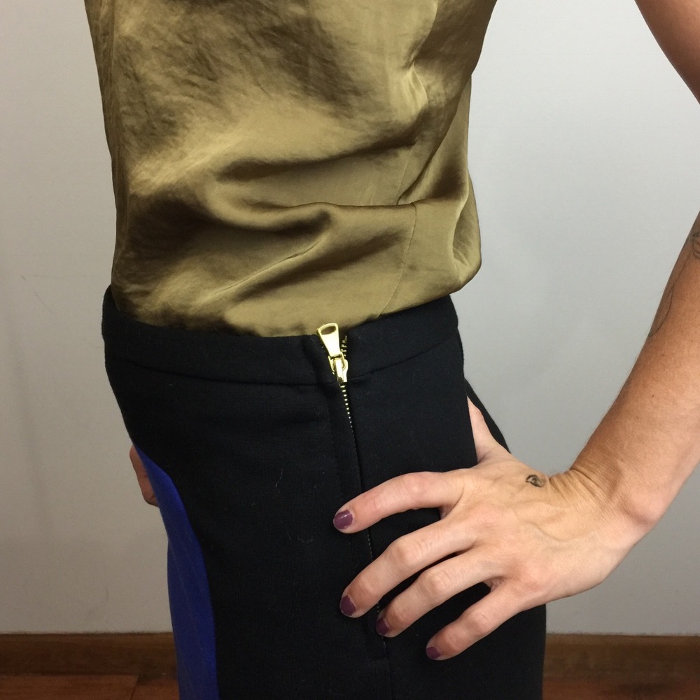 Vivienne Tam Blue Black Mod Print Mini Retro Skirt - Picture 7 of 8